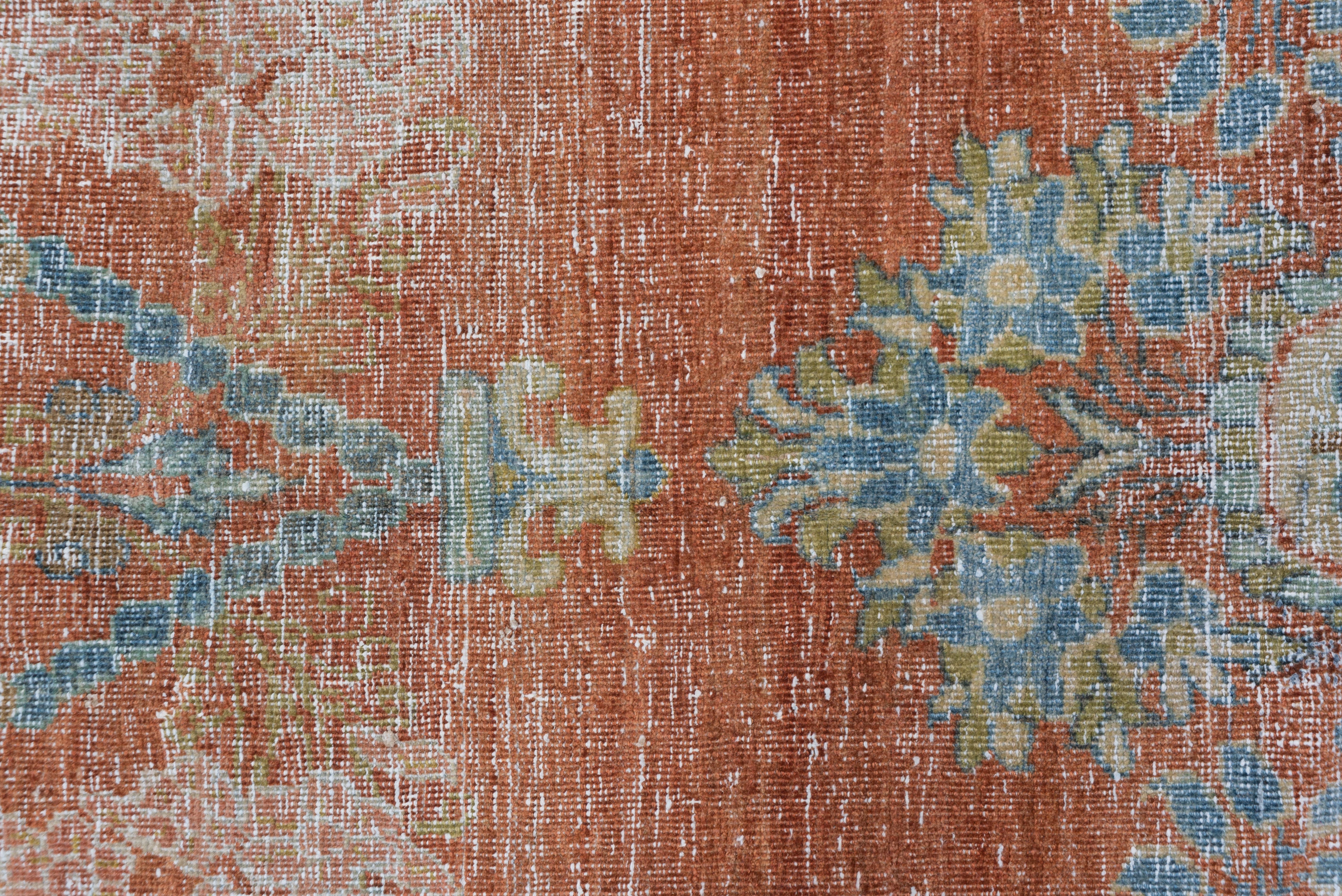 Wool Colorful Distressed Mahal Carpet For Sale