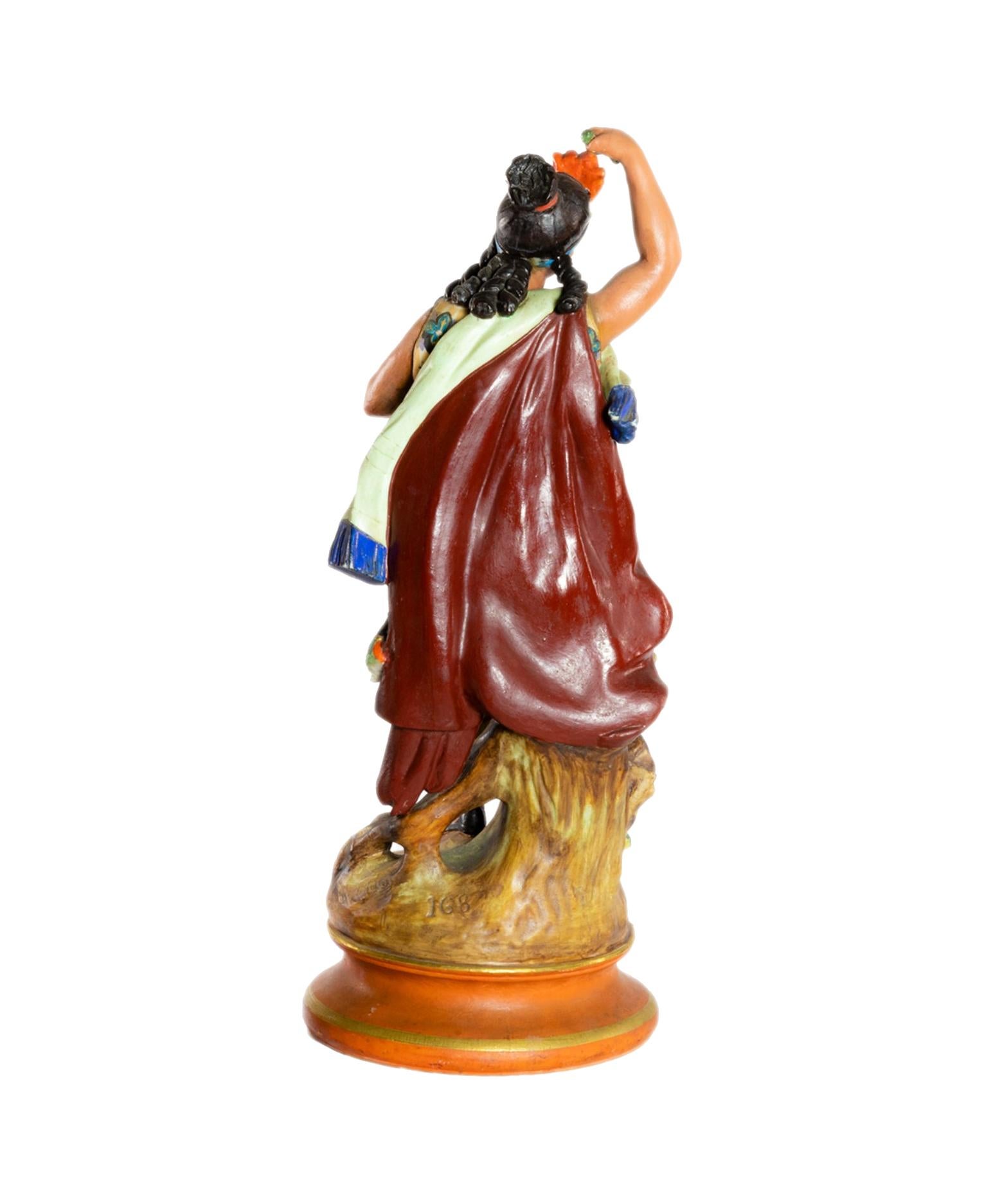 Statua di guerriero inca di Montereau Faïenceries, (XIX secolo) in vendita 2