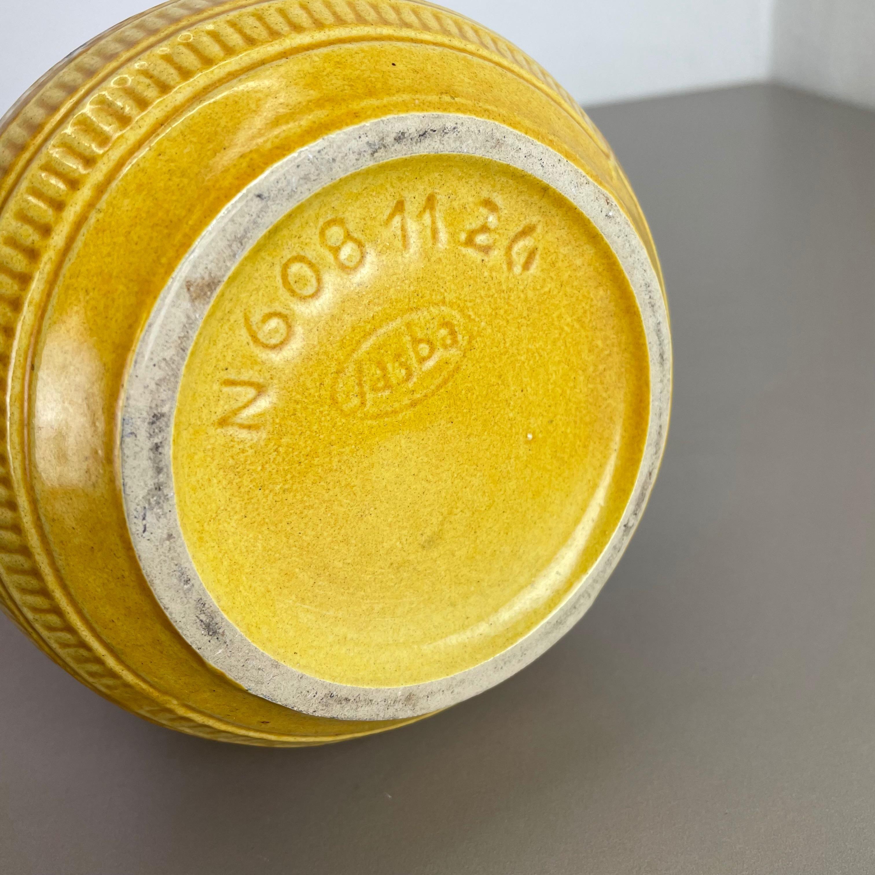 Vase en poterie de lave grasse colorée orange et jaune Jasba Ceramics, Allemagne, 1970 en vente 9