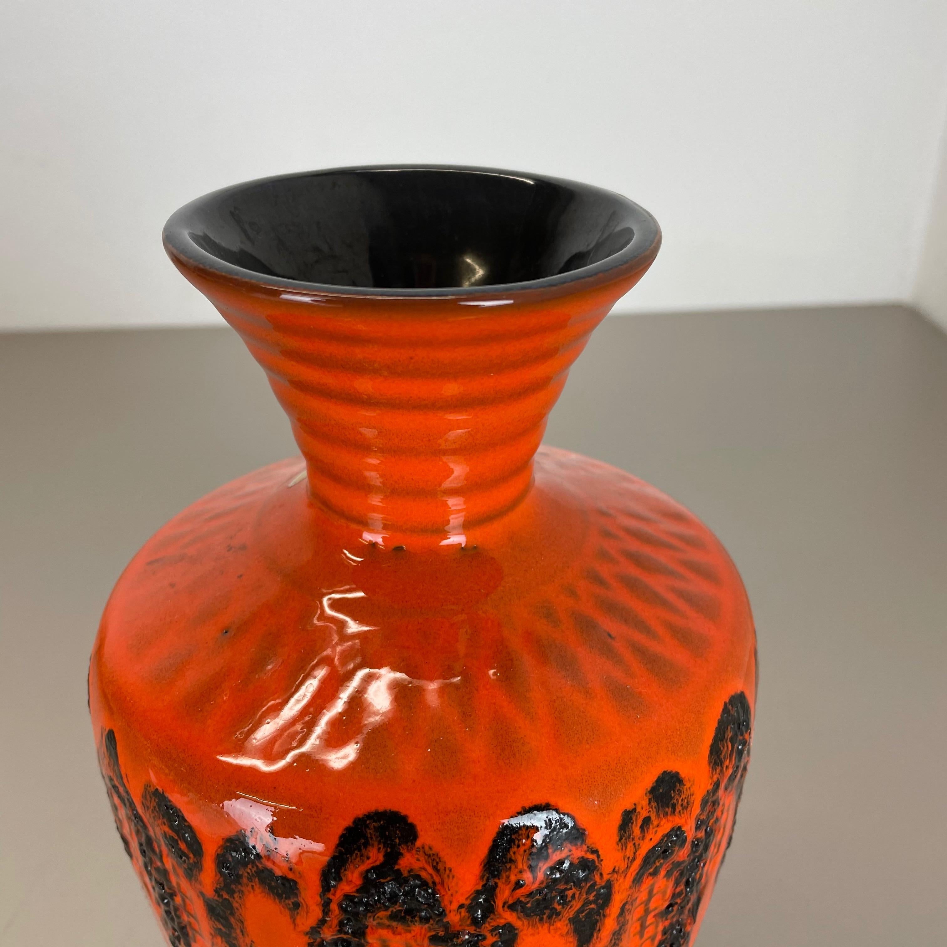 Vase orange en poterie de lave grasse colorée de Kreutz Ceramics, Allemagne, 1970 en vente 5
