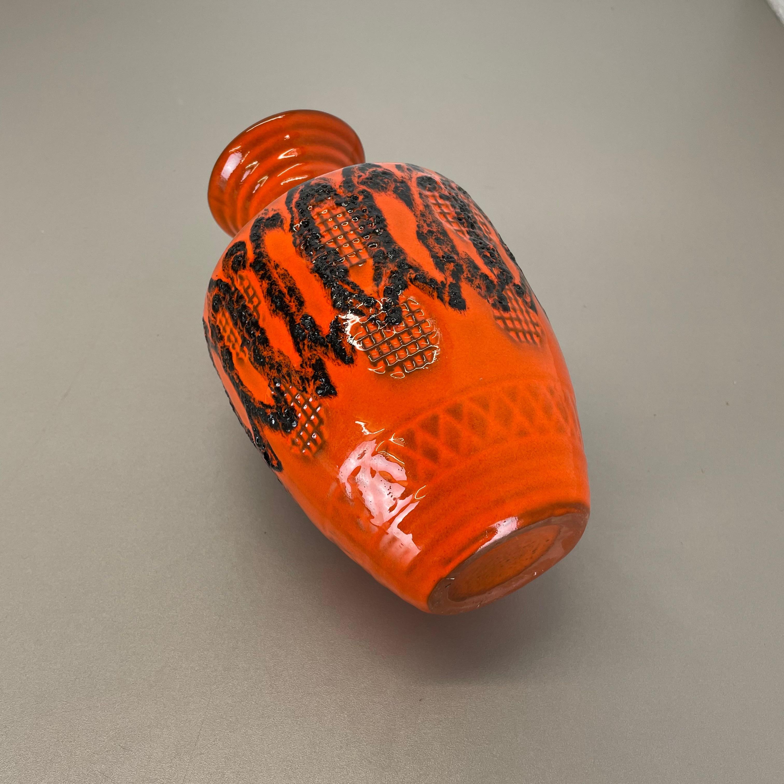 Bunte Fat Lava-Keramikvase „Orange“ von Kreutz Ceramics, Deutschland, 1970er Jahre im Angebot 8