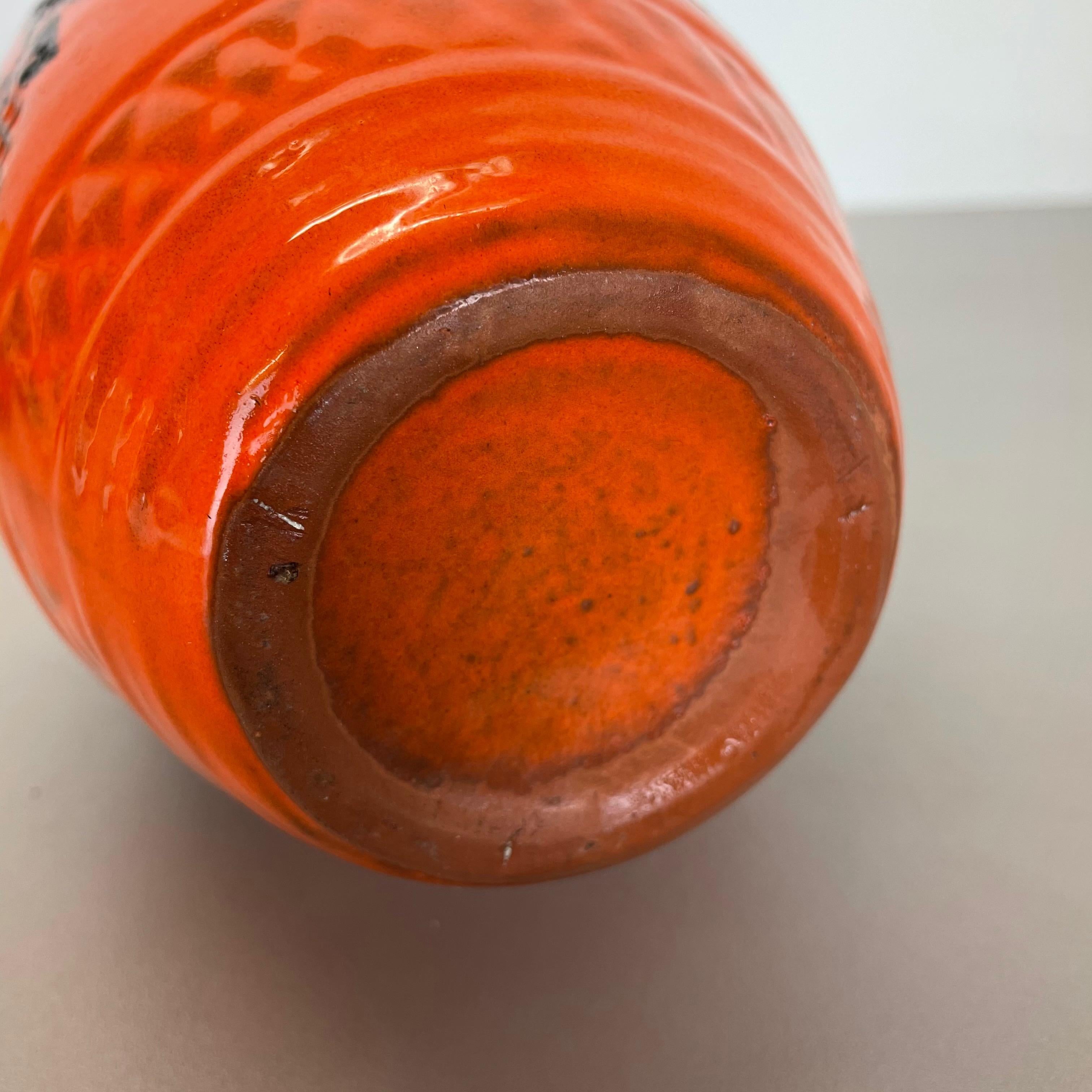 Vase orange en poterie de lave grasse colorée de Kreutz Ceramics, Allemagne, 1970 en vente 7