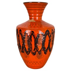 Colorful Fat Lava Pottery "Orange" Vase by Kreutz Ceramics, Germany, 1970s