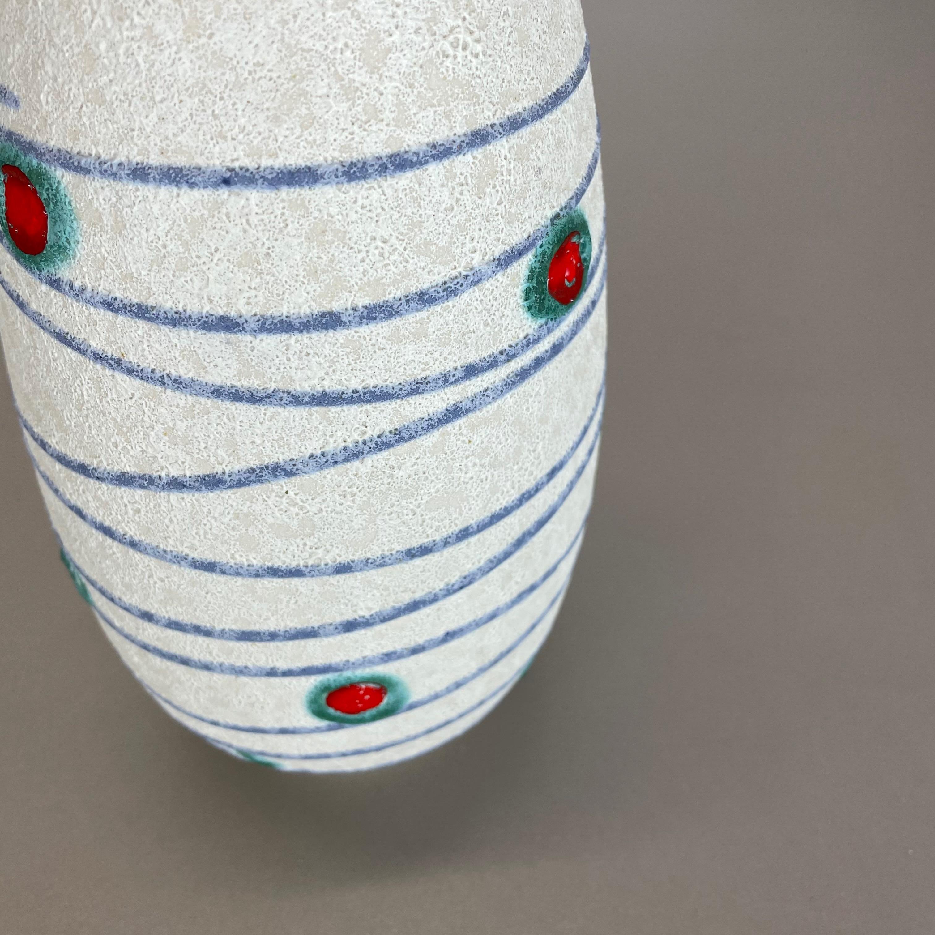 Bunte „Stripe and Dots“-Vase aus Fat Lava-Keramik Jasba Ceramics, Deutschland, 1950er Jahre im Angebot 5