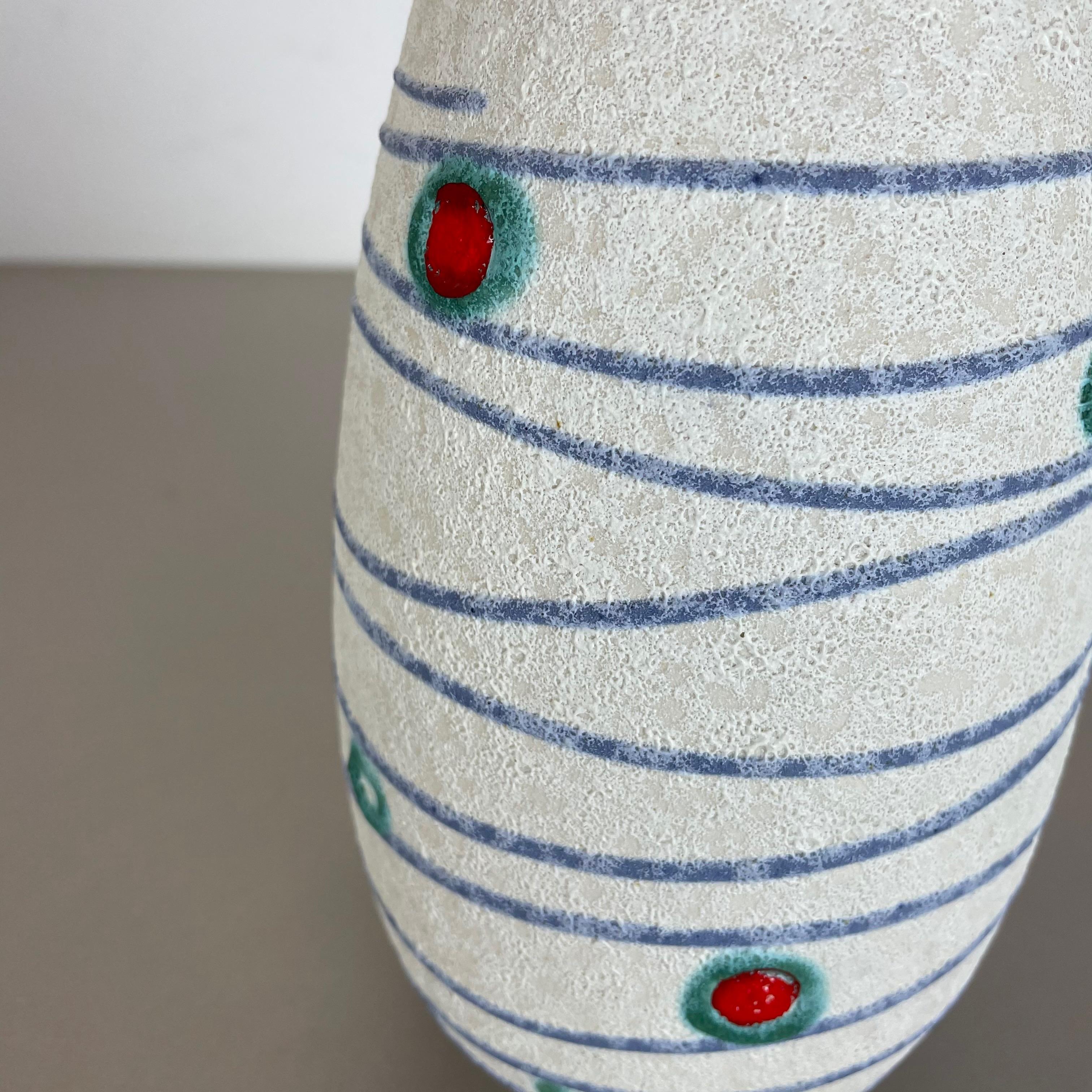 Bunte „Stripe and Dots“-Vase aus Fat Lava-Keramik Jasba Ceramics, Deutschland, 1950er Jahre im Angebot 6