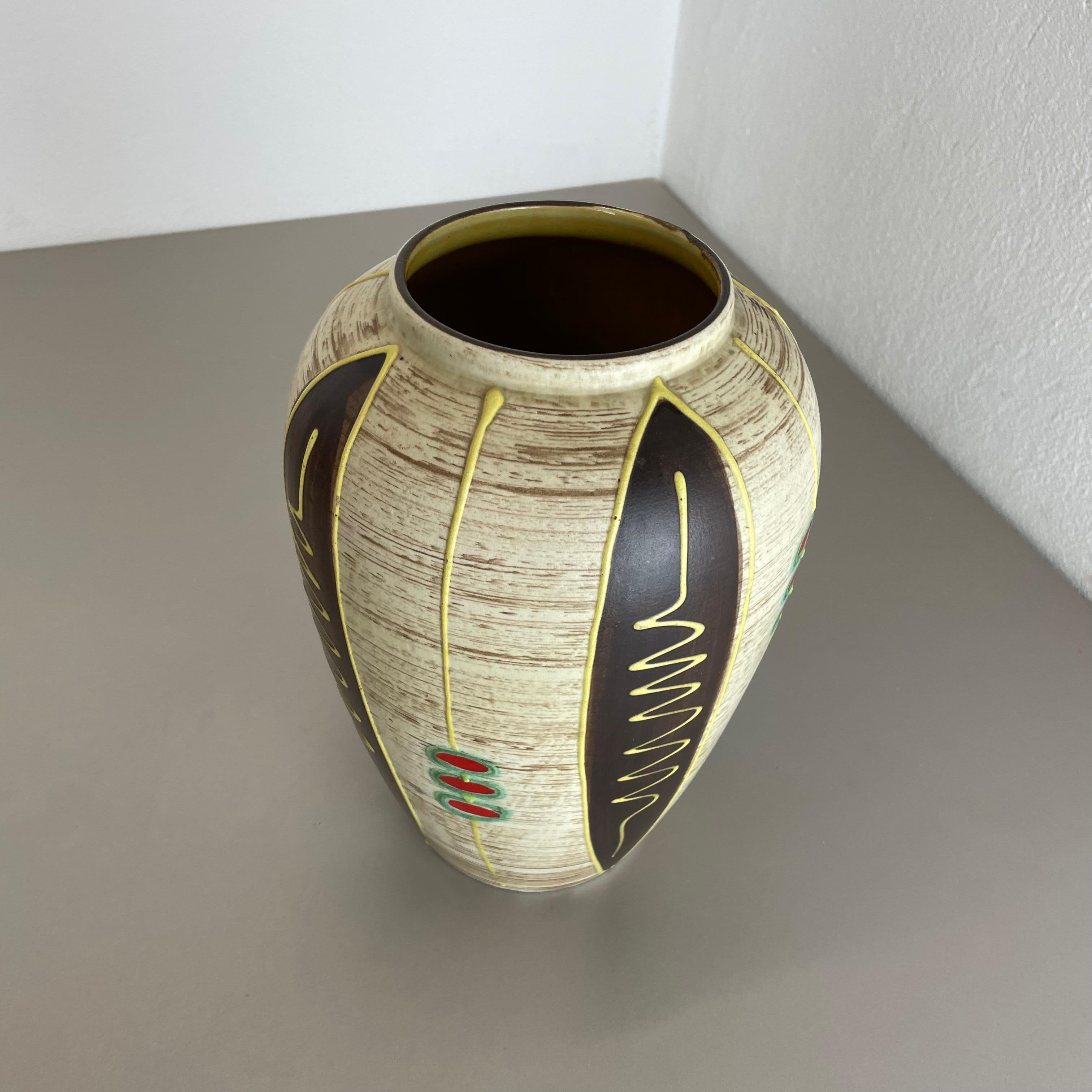 Allemand Vase en poterie de lave grasse colorée «ipe and Dots » Jasba Ceramics, Allemagne, années 1950 en vente