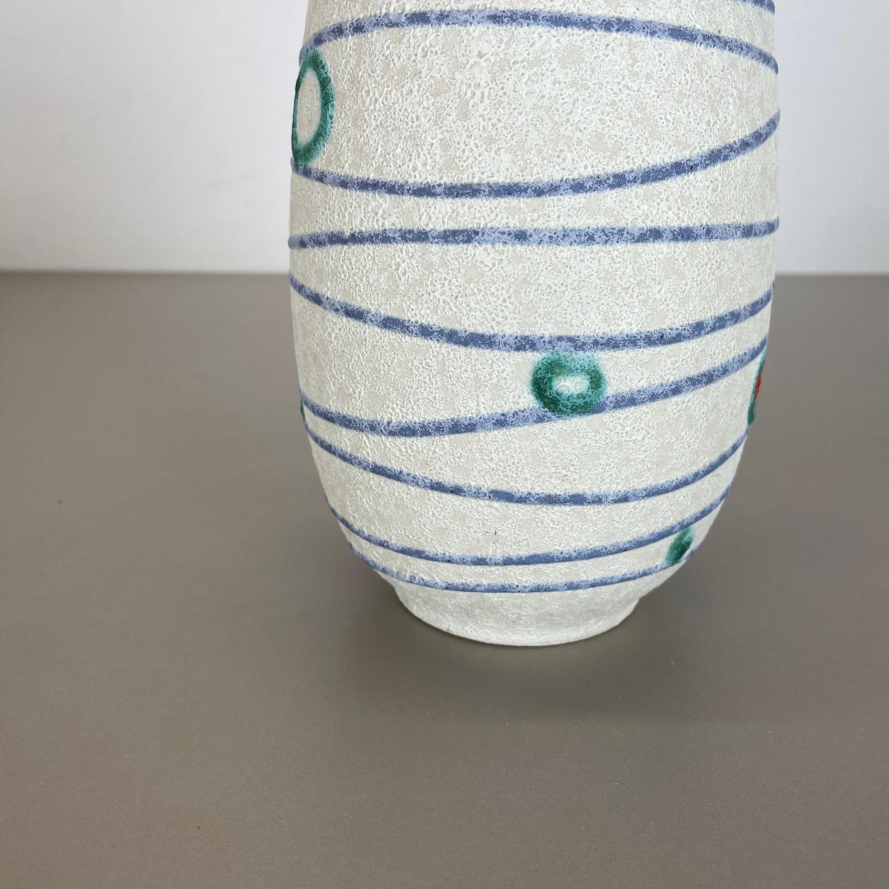20ième siècle Vase en poterie de lave grasse colorée «ipe and Dots » de Jasba Ceramics, Allemagne, années 1950 en vente