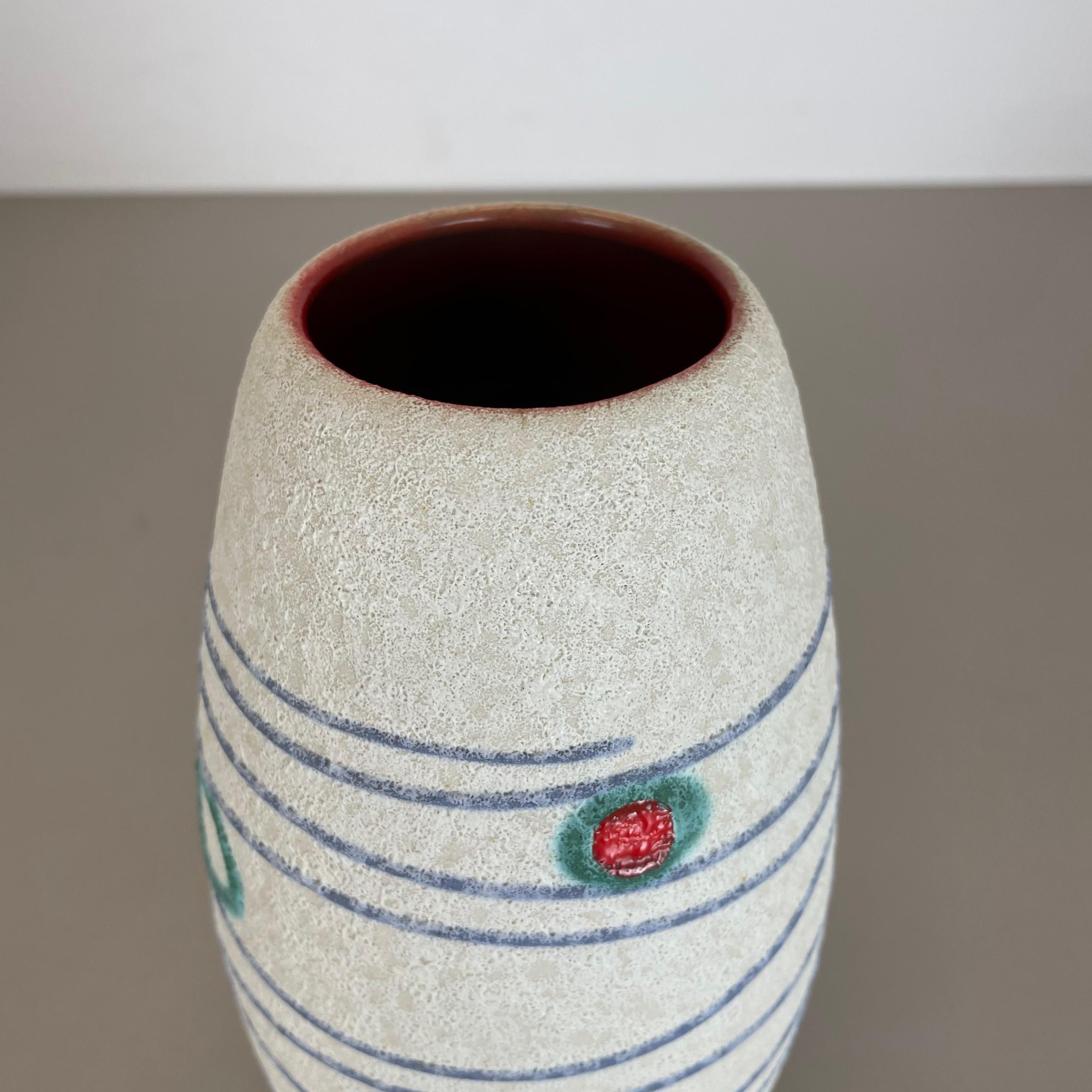 Bunte „Stripe and Dots“-Vase aus Fat Lava-Keramik Jasba Ceramics, Deutschland, 1950er Jahre im Angebot 2