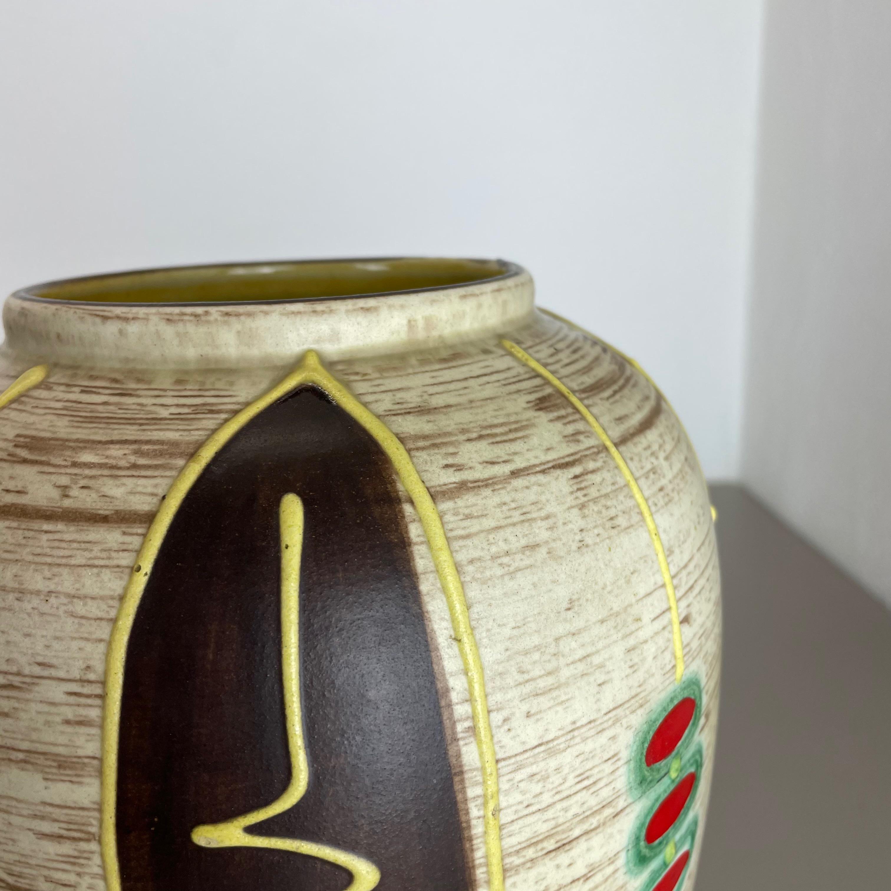 Vase en poterie de lave grasse colorée «ipe and Dots » Jasba Ceramics, Allemagne, années 1950 en vente 1