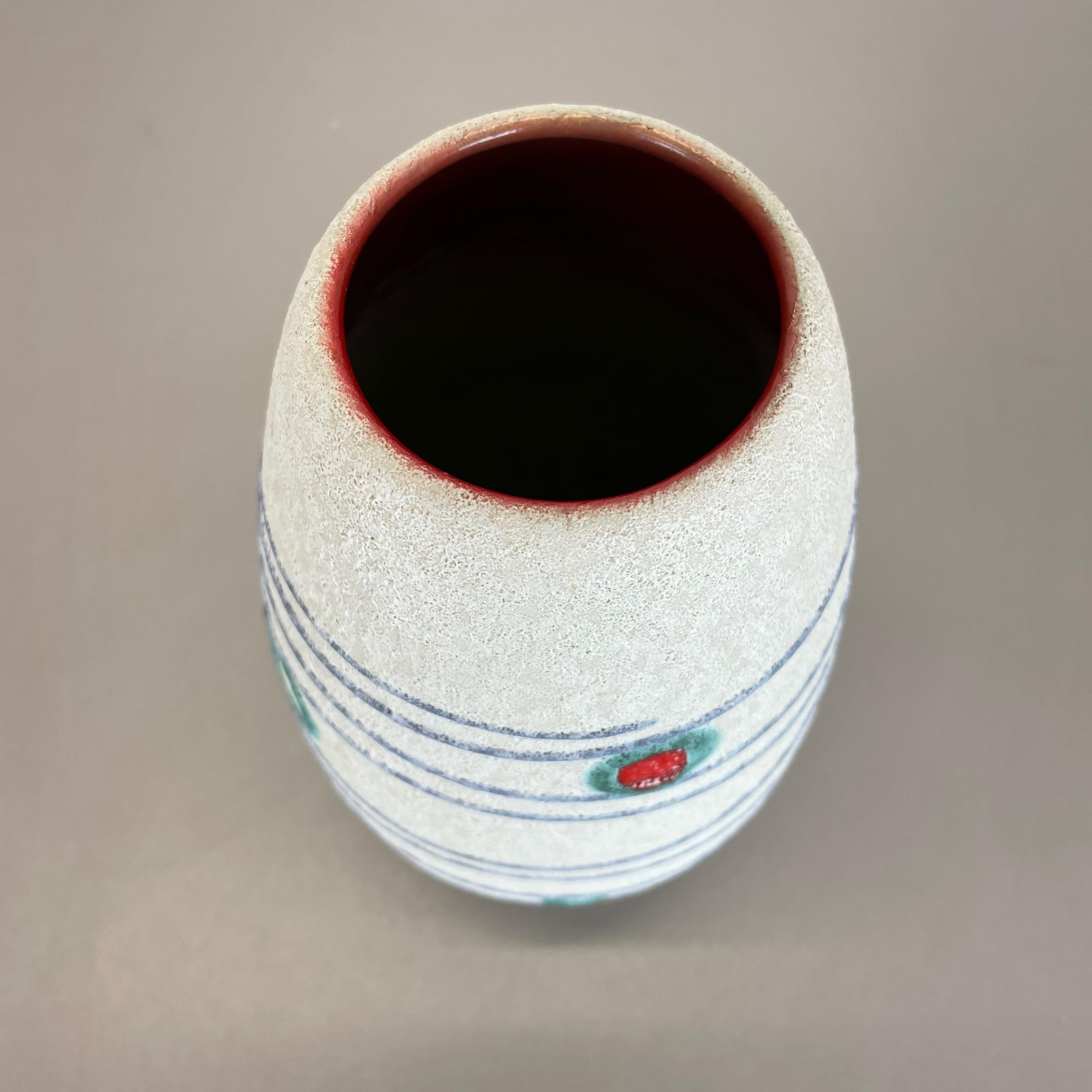 Bunte „Stripe and Dots“-Vase aus Fat Lava-Keramik Jasba Ceramics, Deutschland, 1950er Jahre im Angebot 4