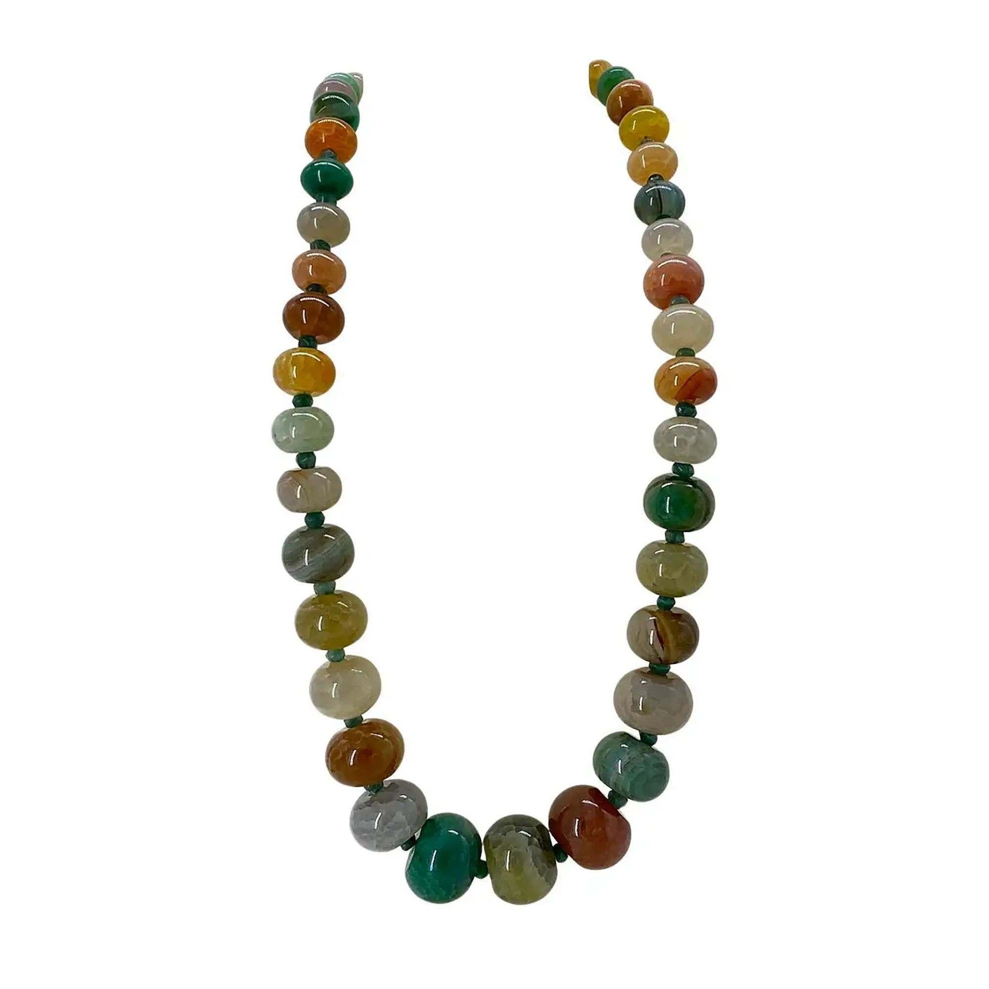Colorful Fire Opal Gems and Sterling Silver Necklace en venta
