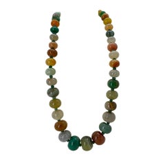 Colorful Fire Opal Gems and Sterling Silver Necklace