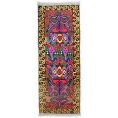 Vintage Colorful Floral Mini Turkish Mat Rug