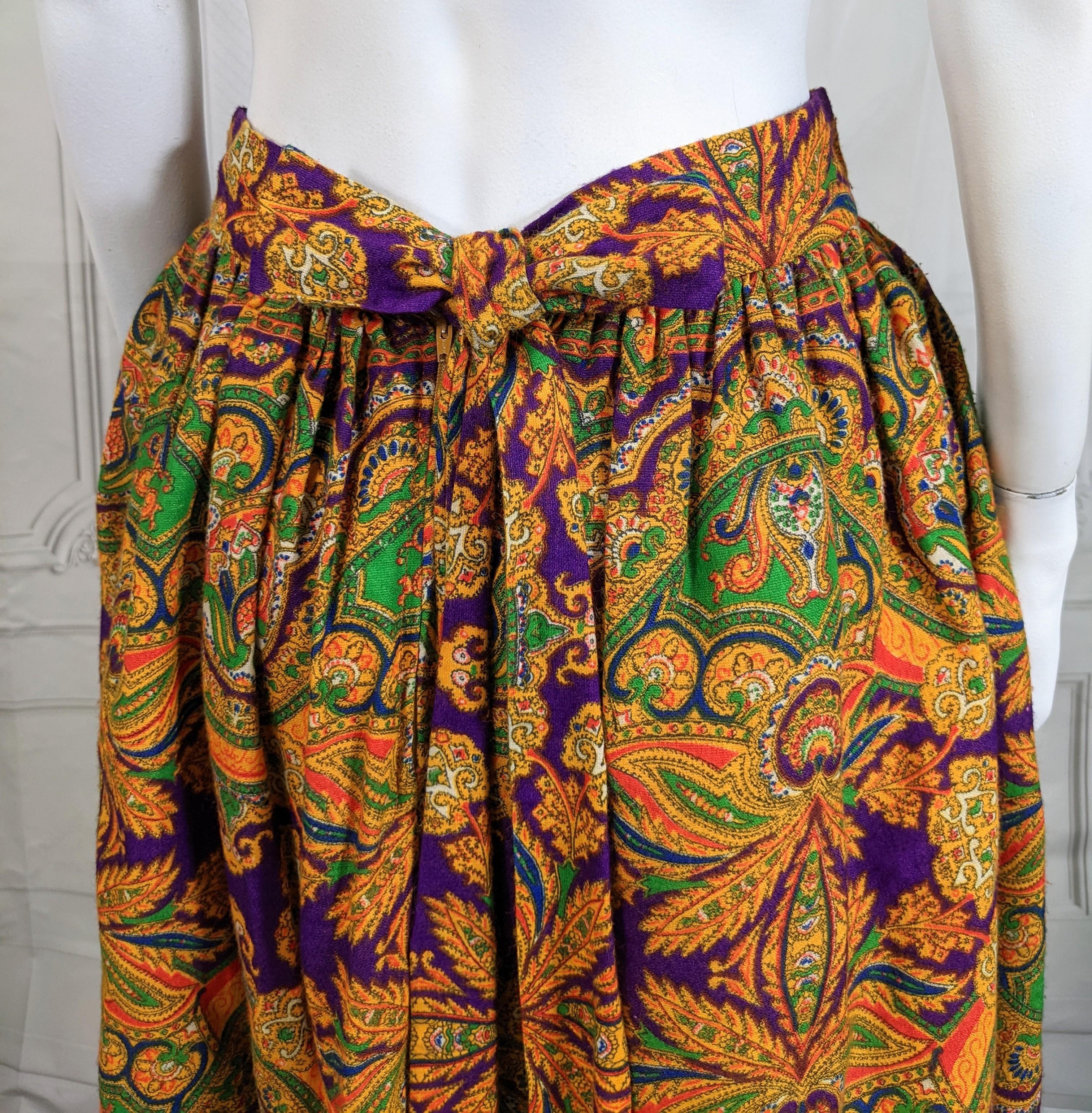 Women's or Men's Colorful Folkloric Ruffled Skirt, Ellen Tracy For Sale