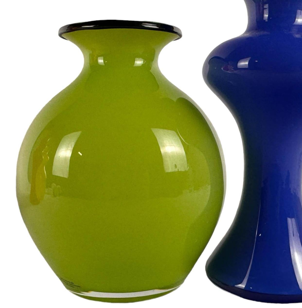 Blown Glass Colorful Four Piece Art Glass Decanter Collection by Strombergshyttan Studio For Sale