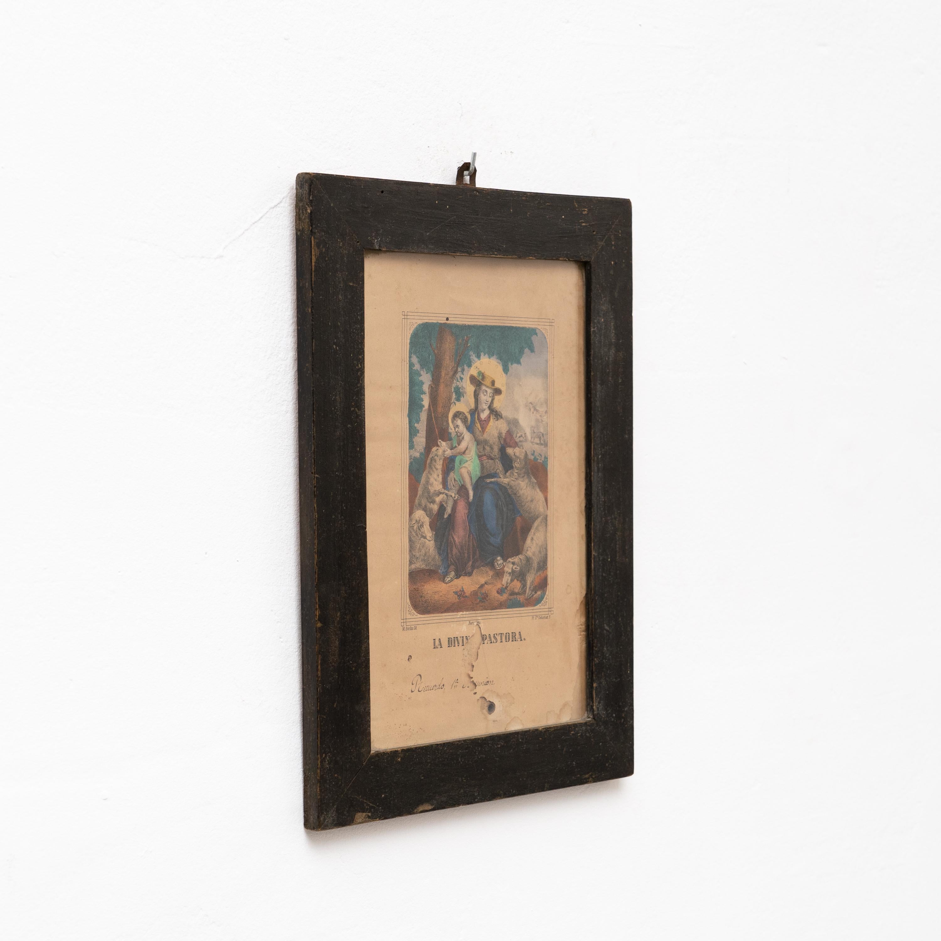 Colorful Framed Print of Divine Pastora, circa 1940 For Sale 1