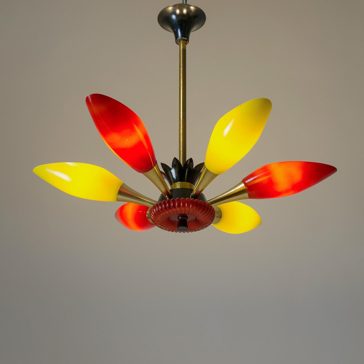Colorful French Chandelier, 1960s For Sale 3