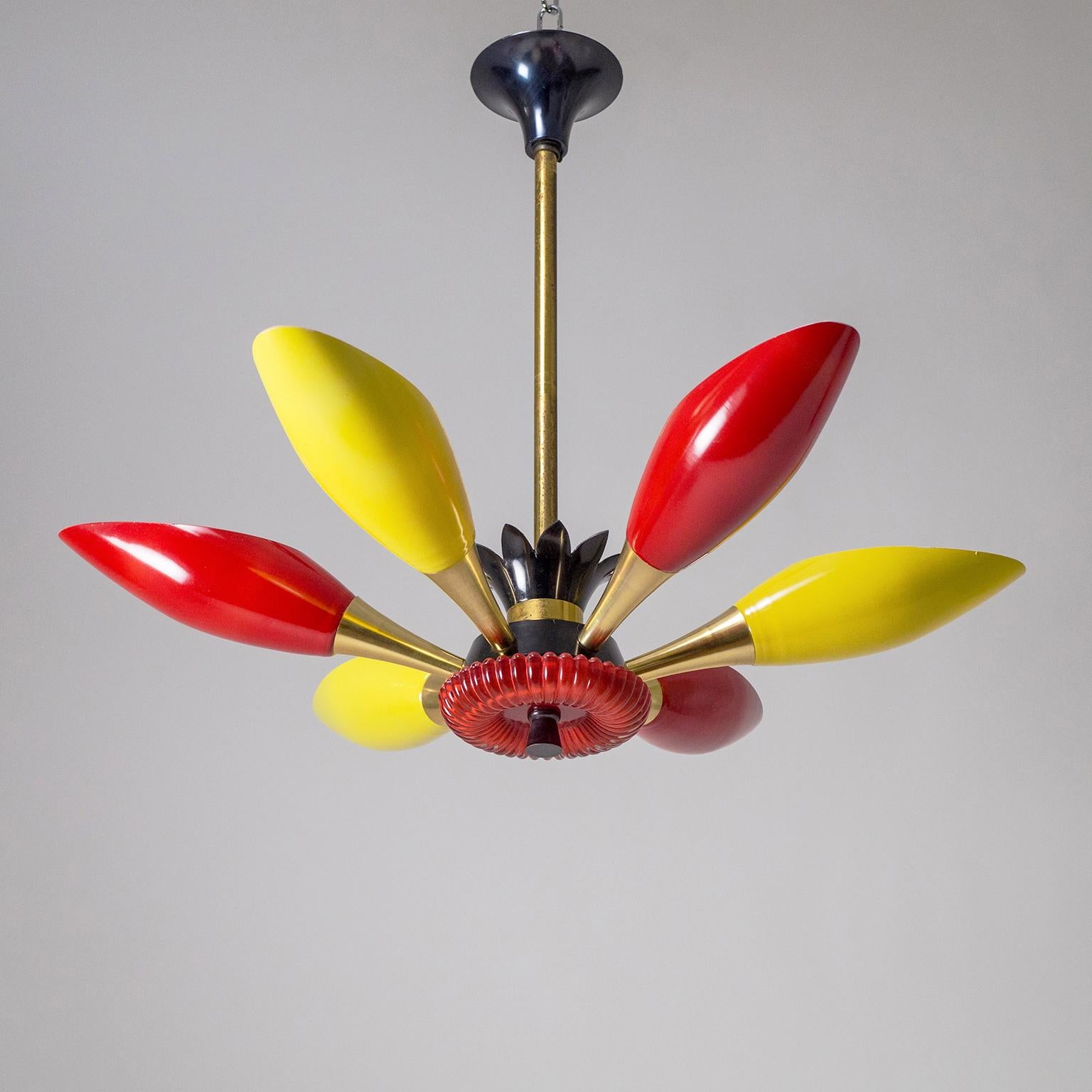 Colorful French Chandelier, 1960s For Sale 4