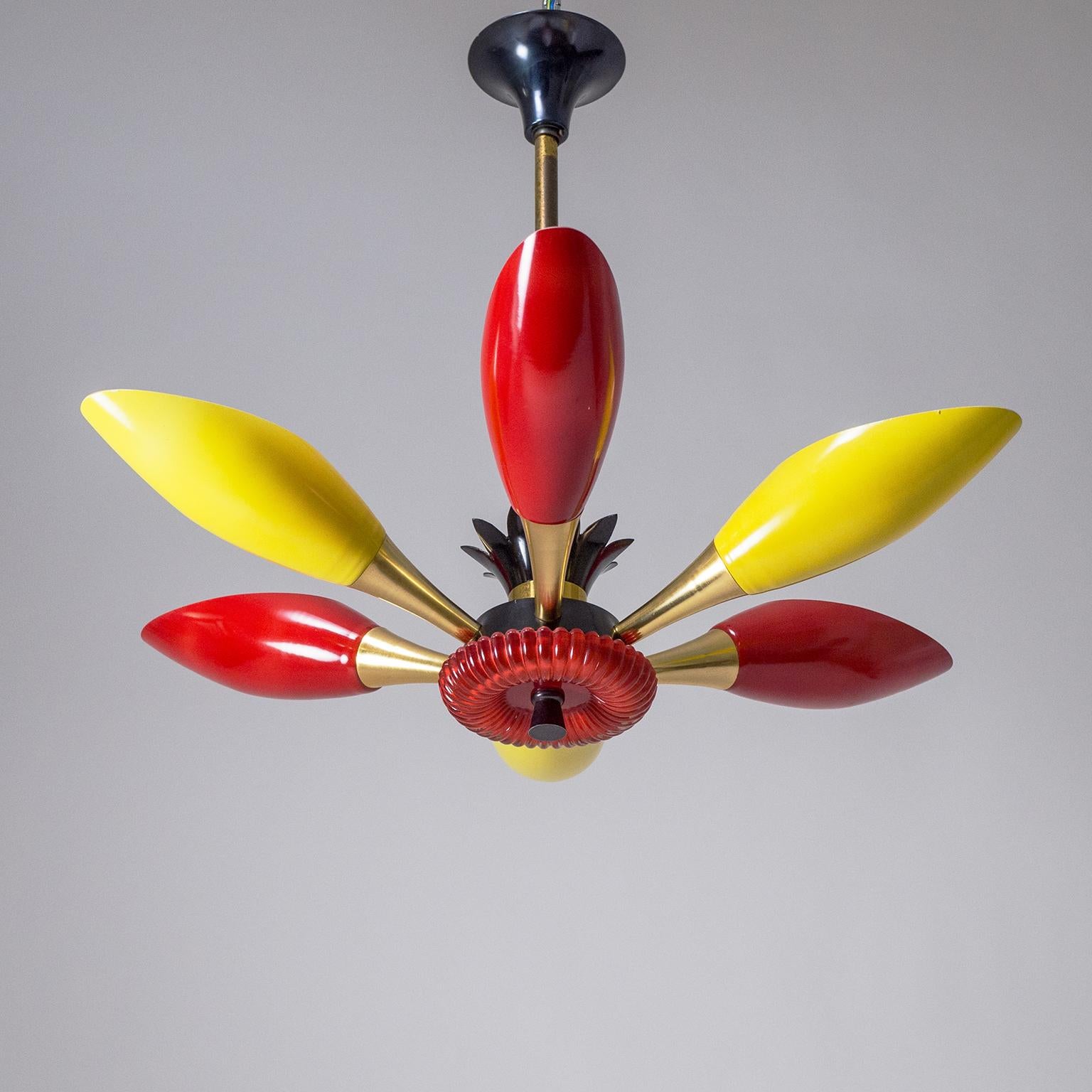 Colorful French Chandelier, 1960s For Sale 5