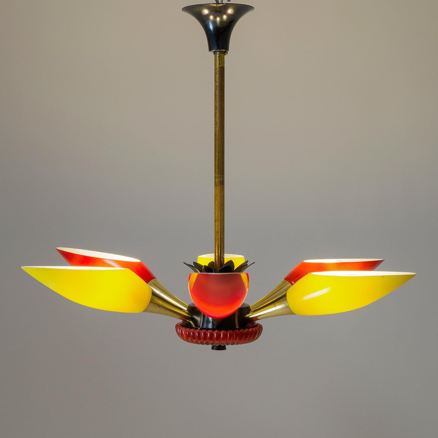 Colorful French Chandelier, 1960s For Sale 2