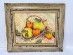 Nature morte aux fruits colorés sur carton