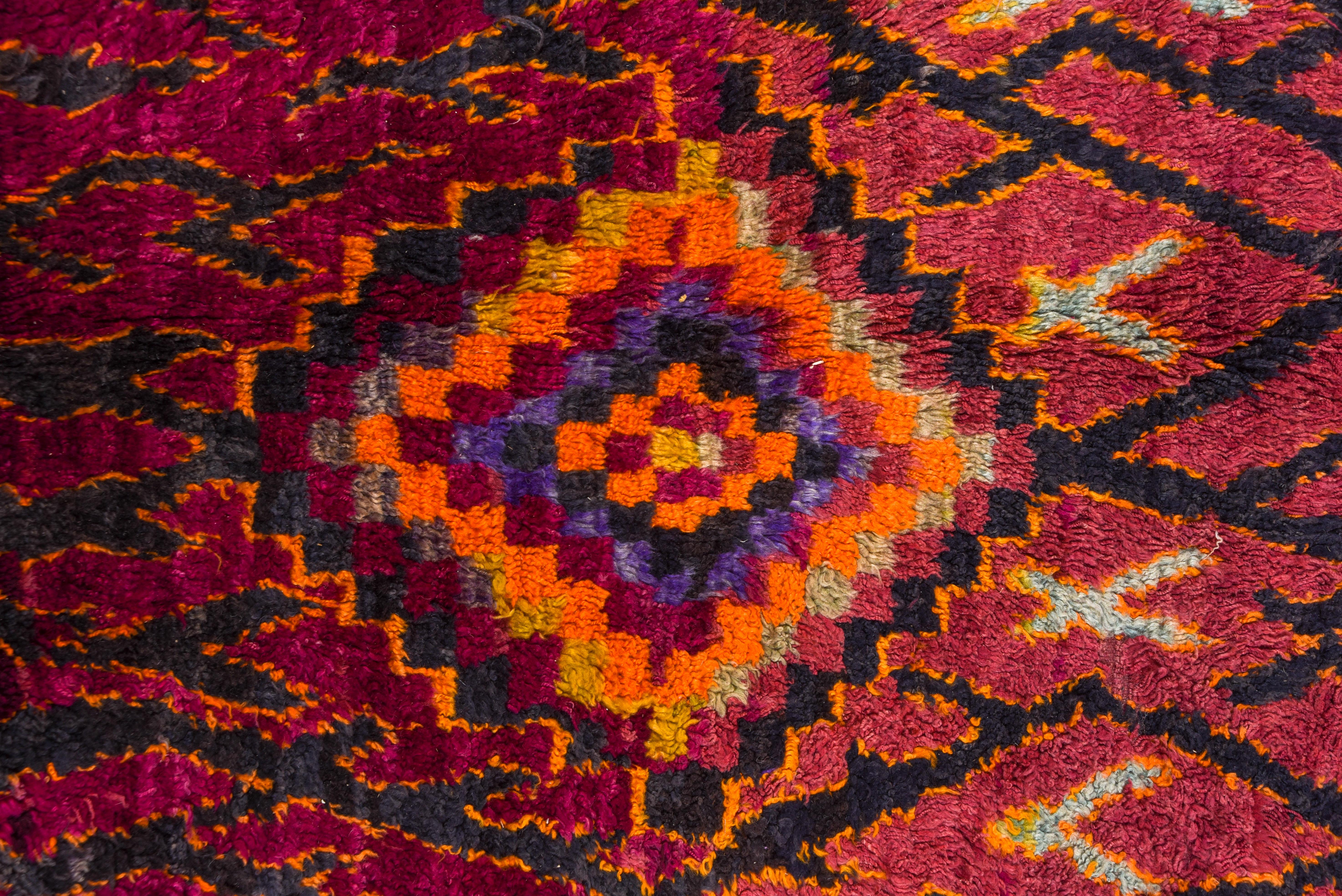 Colorful and Funky Vintage Moroccan Carpet For Sale 1