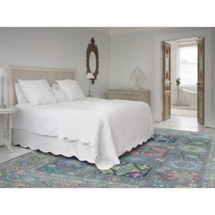 Colorful Fusion Kazak Geometric Design Pure Wool Hand Knotted Rug