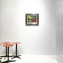 Disegno futurista colorato André Van Der Vossen, astratto anni '50