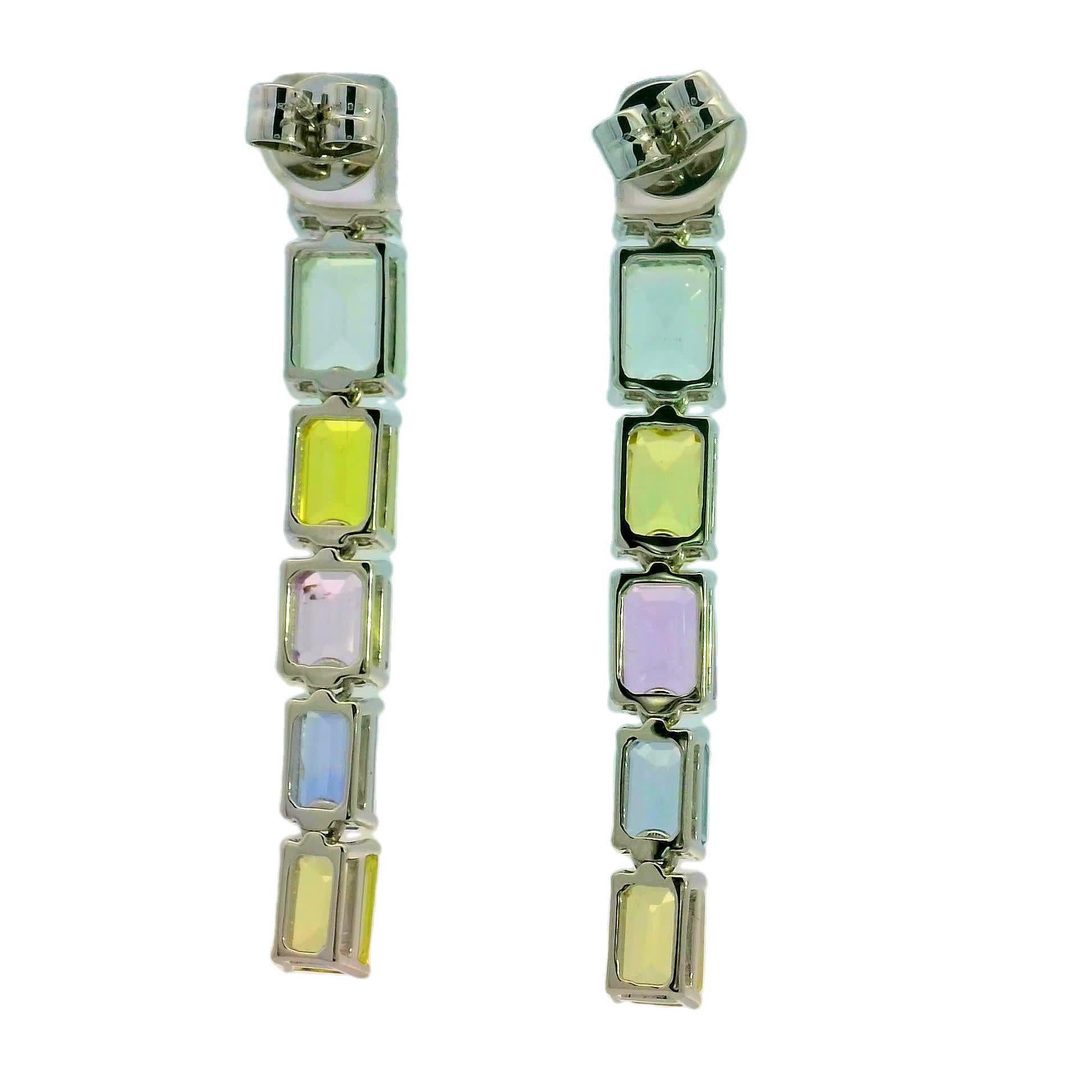 Bunte Edelstein-Ohrringe im Zustand „Neu“ im Angebot in Great Neck Plaza, NY