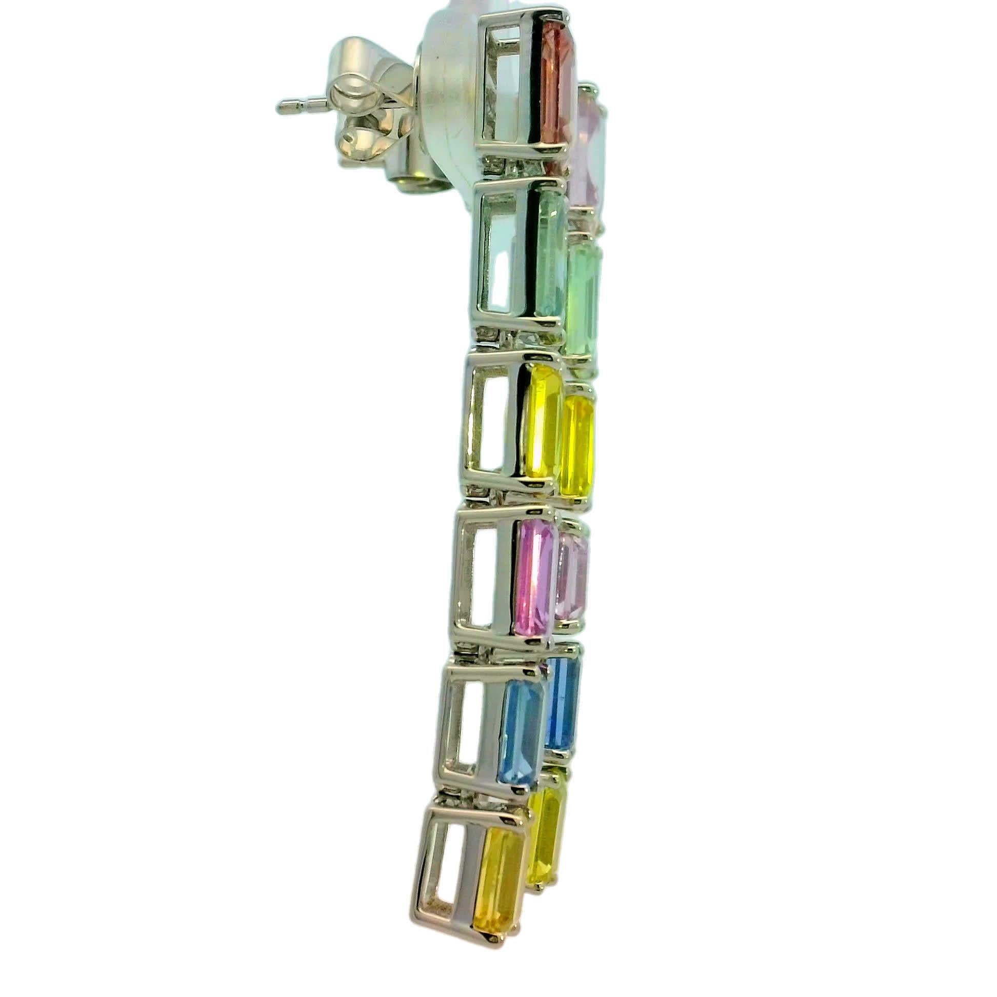 Bunte Edelstein-Ohrringe Damen im Angebot