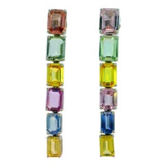 Bunte Edelstein-Ohrringe