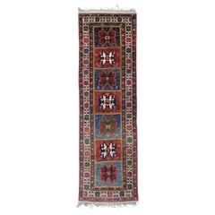 Colorful Geometric Tribal Looking - Caucasian Lezgi Long Rug