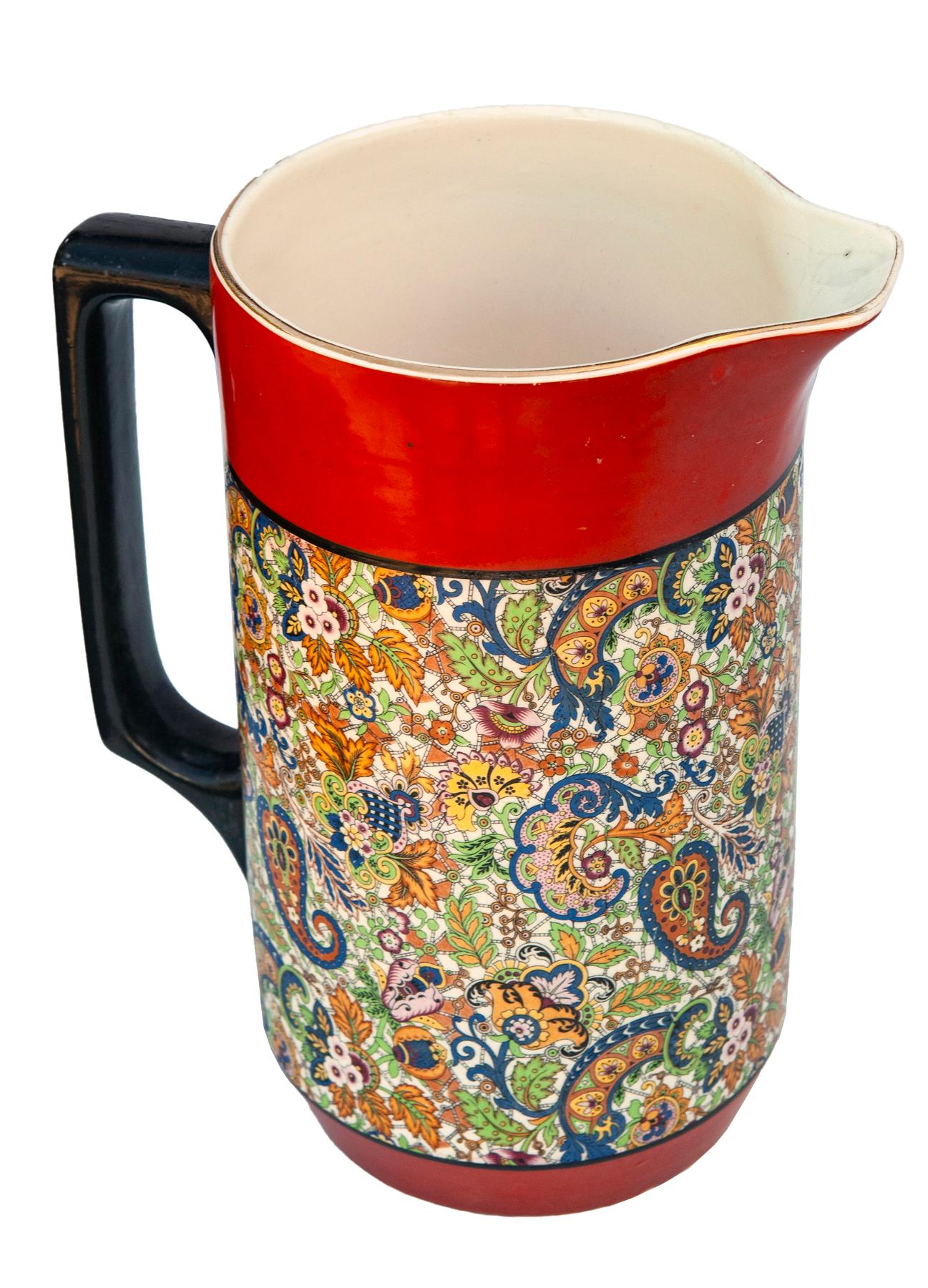 Rustico Brocca tedesca colorata a motivi paisley in vendita