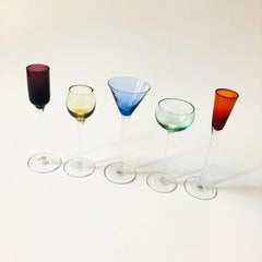 Colorful Glass Cordials - Set of 5