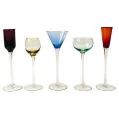 Colorful Glass Cordials - Set of 5