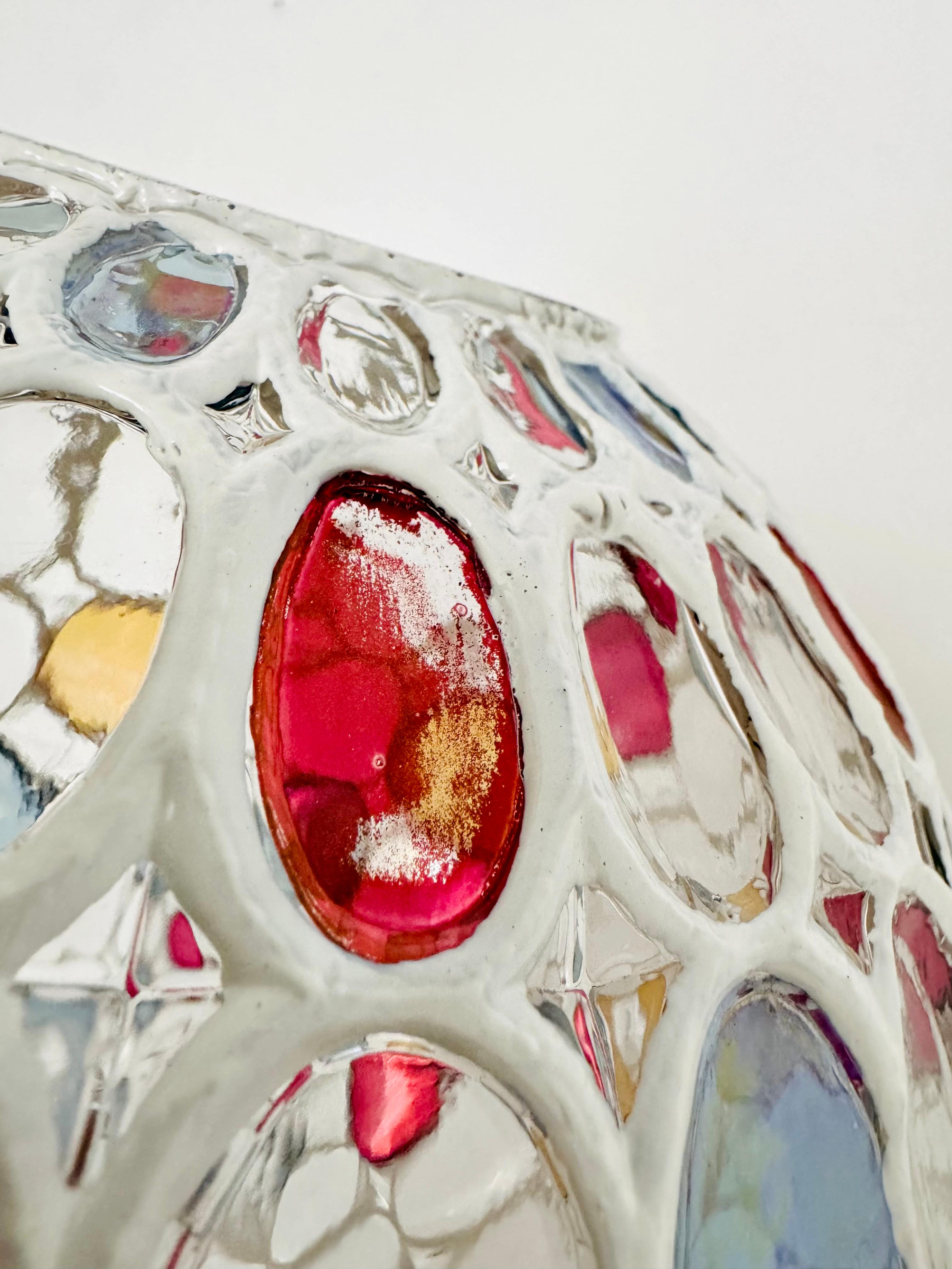 Lámpara colgante de cristal de colores de Glashütte Limburg en venta 8