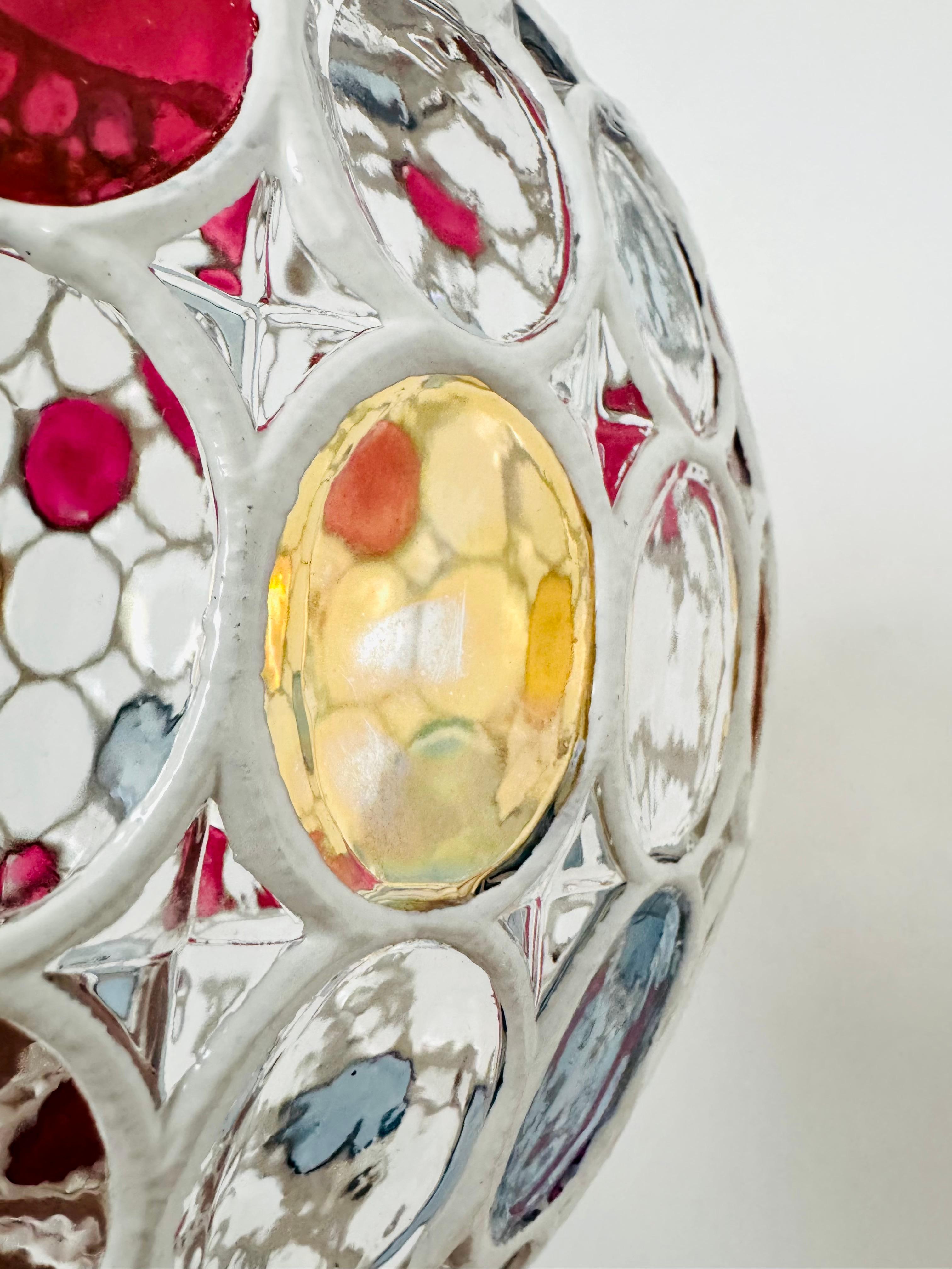 Lámpara colgante de cristal de colores de Glashütte Limburg en venta 10