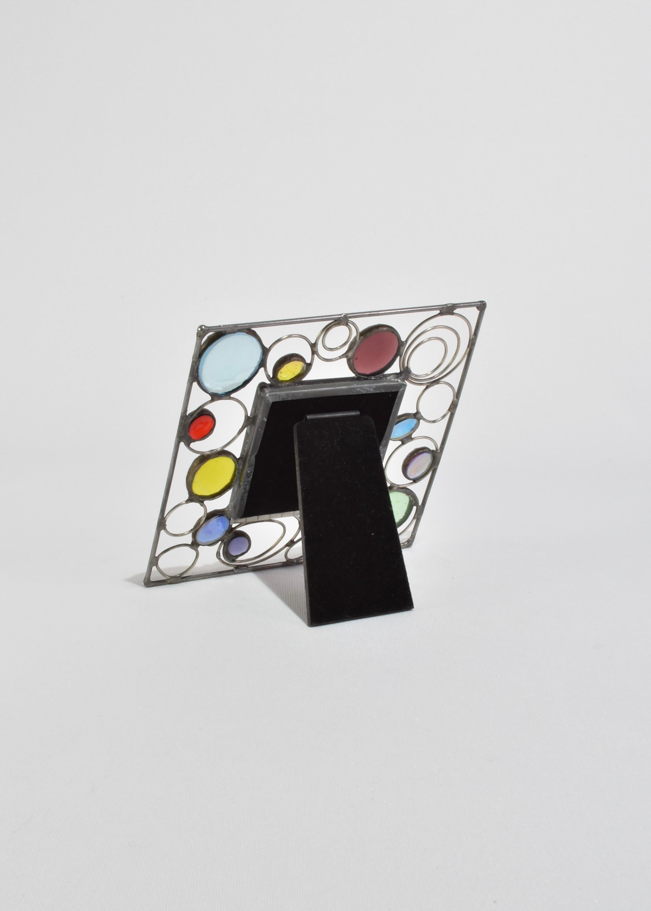 Colorful Glass Picture Frame In Good Condition In Richmond, VA