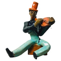 Colorful Glazed Art Deco Sculpture, 1960s Colorful Glazed Art Deco Sculpture, 1960s