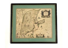 Colorful Group Of 4 Vintage Framed Maps Including Ireland, Venezuela, China
