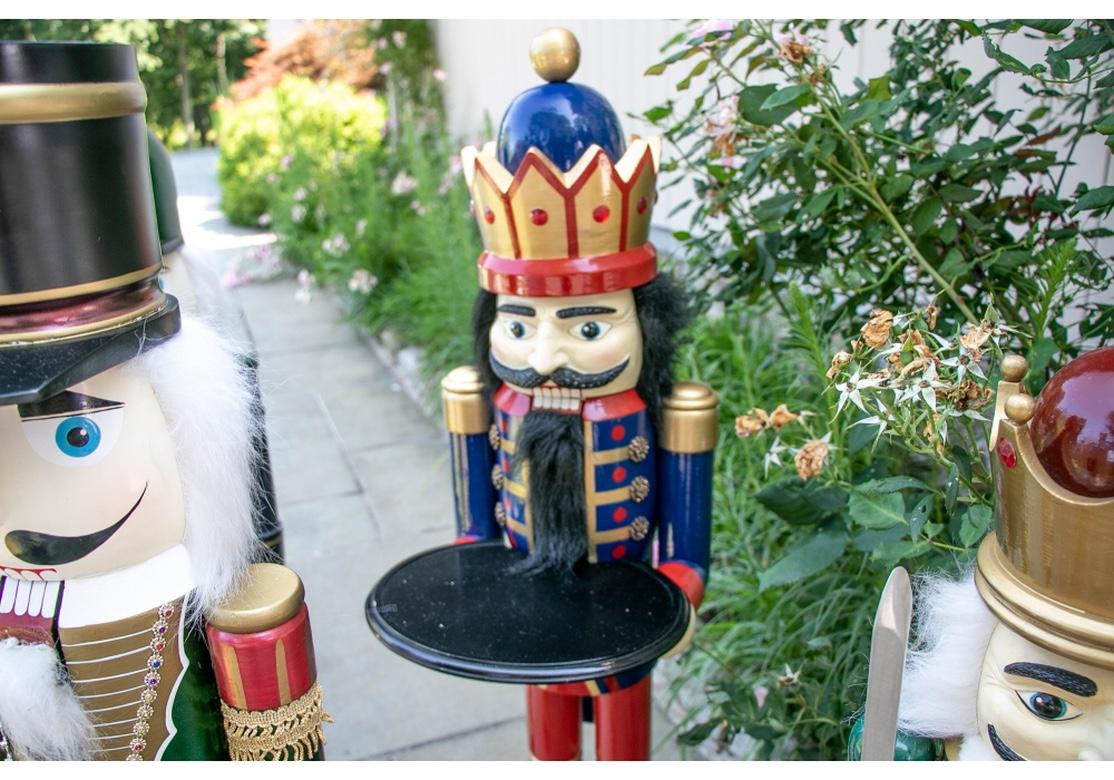 Colorful Group of 8 Large Painted Wooden Nut Cracker Figures 2