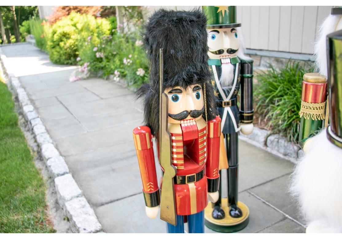 Colorful Group of 8 Large Painted Wooden Nut Cracker Figures 3