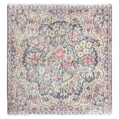 Bunt handgeknüpfter alter persischer Kerman-Kerman-Teppich aus dünner, getragener Wolle im Used-Stil