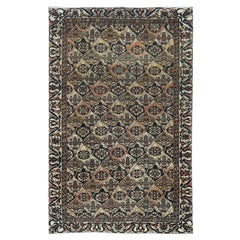 Colorful, Hand Knotted Vintage Persian Bakhtiar, Distressed Look Worn Wool Rug