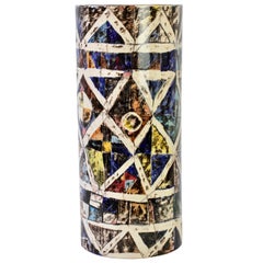 Colorful Hand Painted Ceramic Midcentury Umbrella Stand by Eberhard Dänzer, 1965