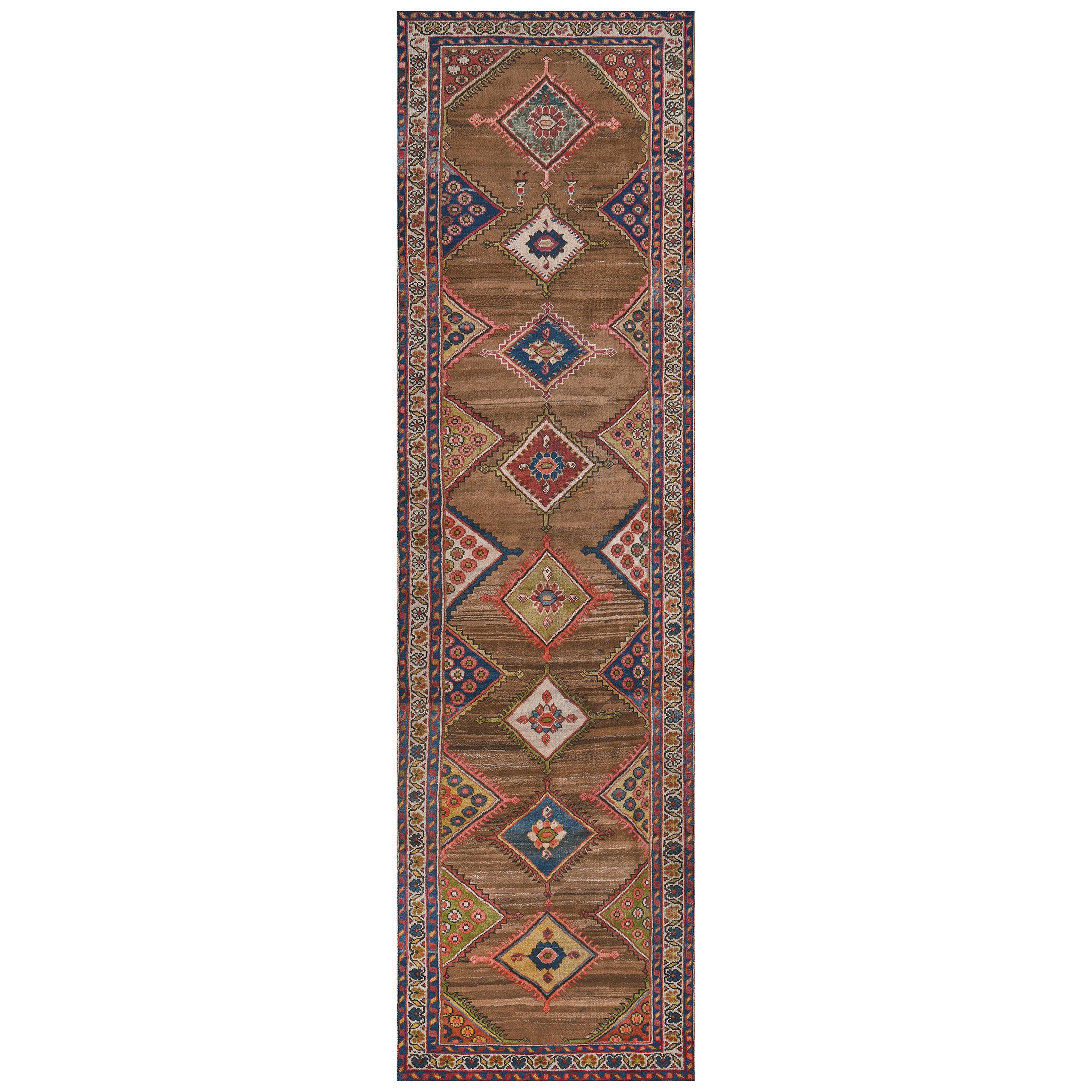 Tapis de couloir persan ancien Sultanabad coloré tissé à la main