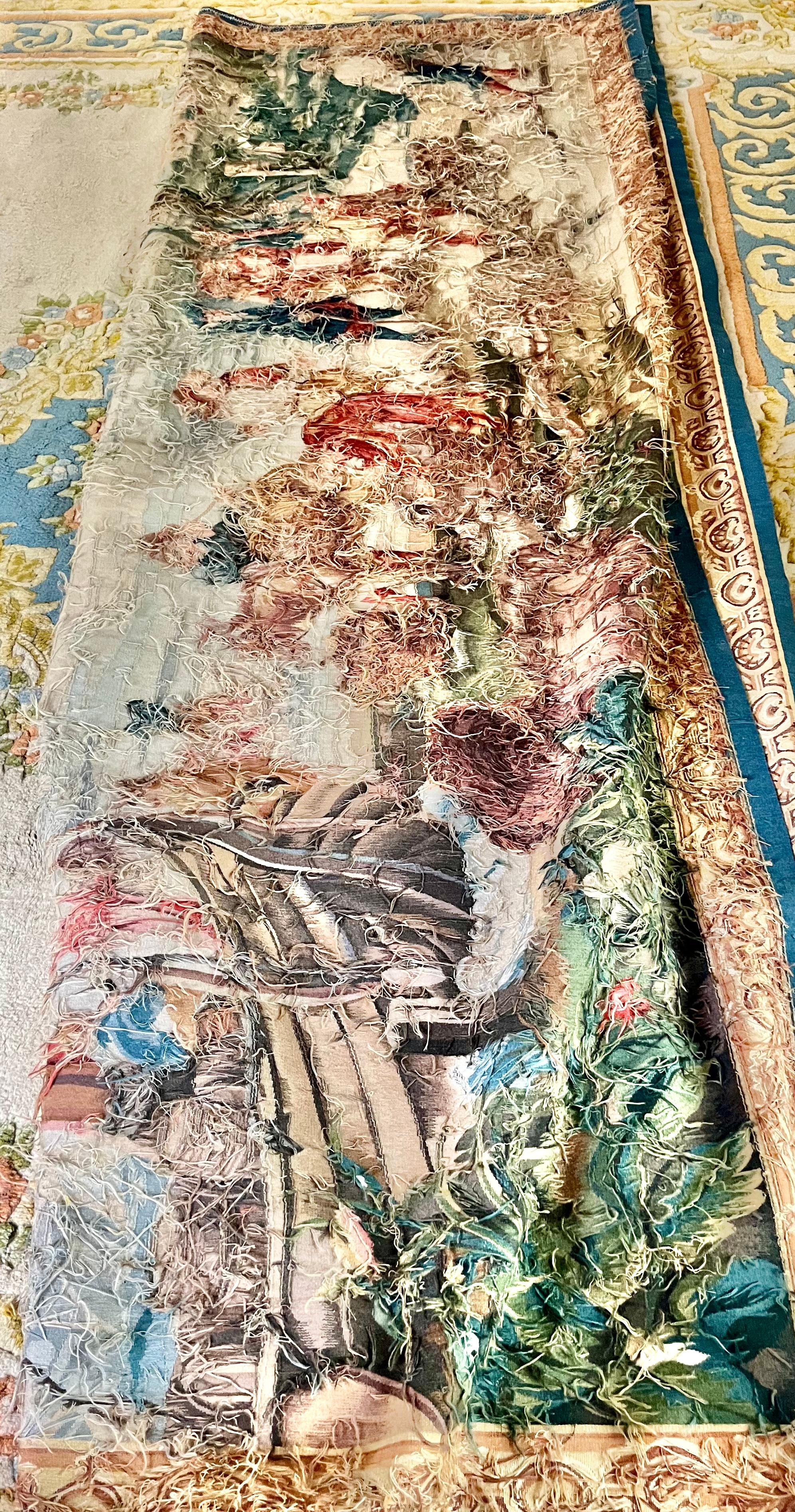 Colorful Hand Woven Wall Tapestry Depicting European Coastal Fish For Sale 2