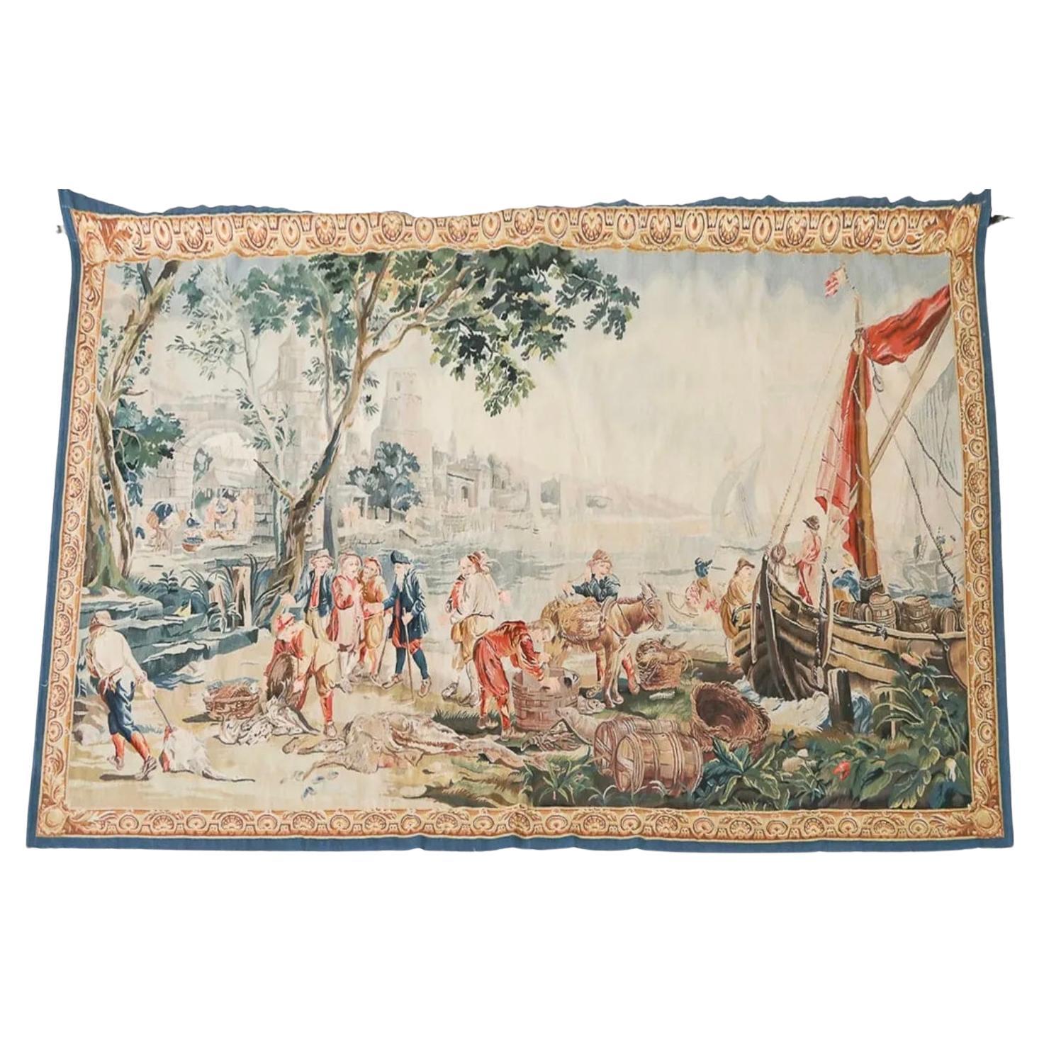 Colorful Hand Woven Wall Tapestry Depicting European Coastal Fish
