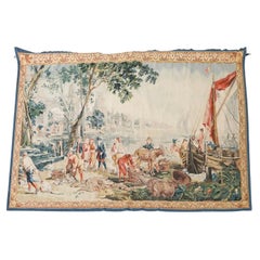 Colorful Hand Woven Wall Tapestry Depicting European Coastal Fish