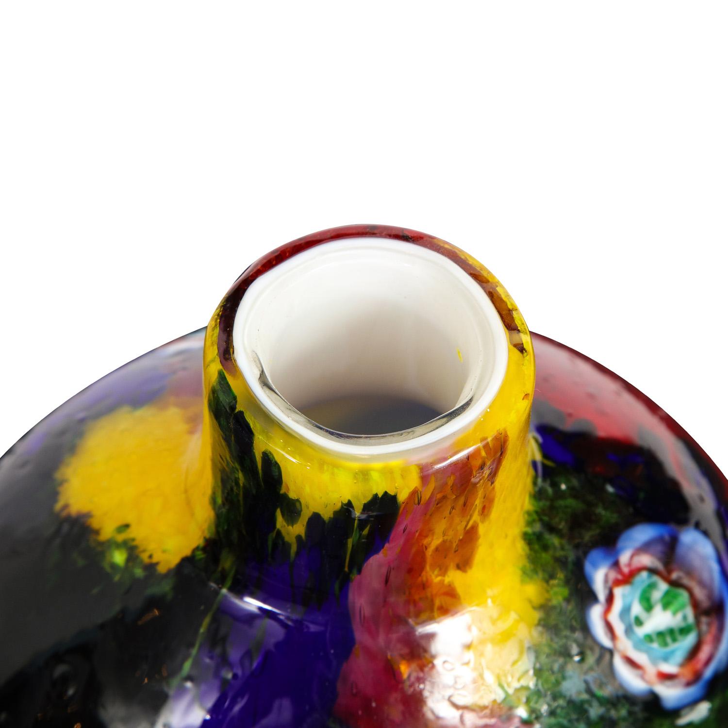 Italian Colorful Handblown Glass Vase by A.V.E.M. 1960s For Sale